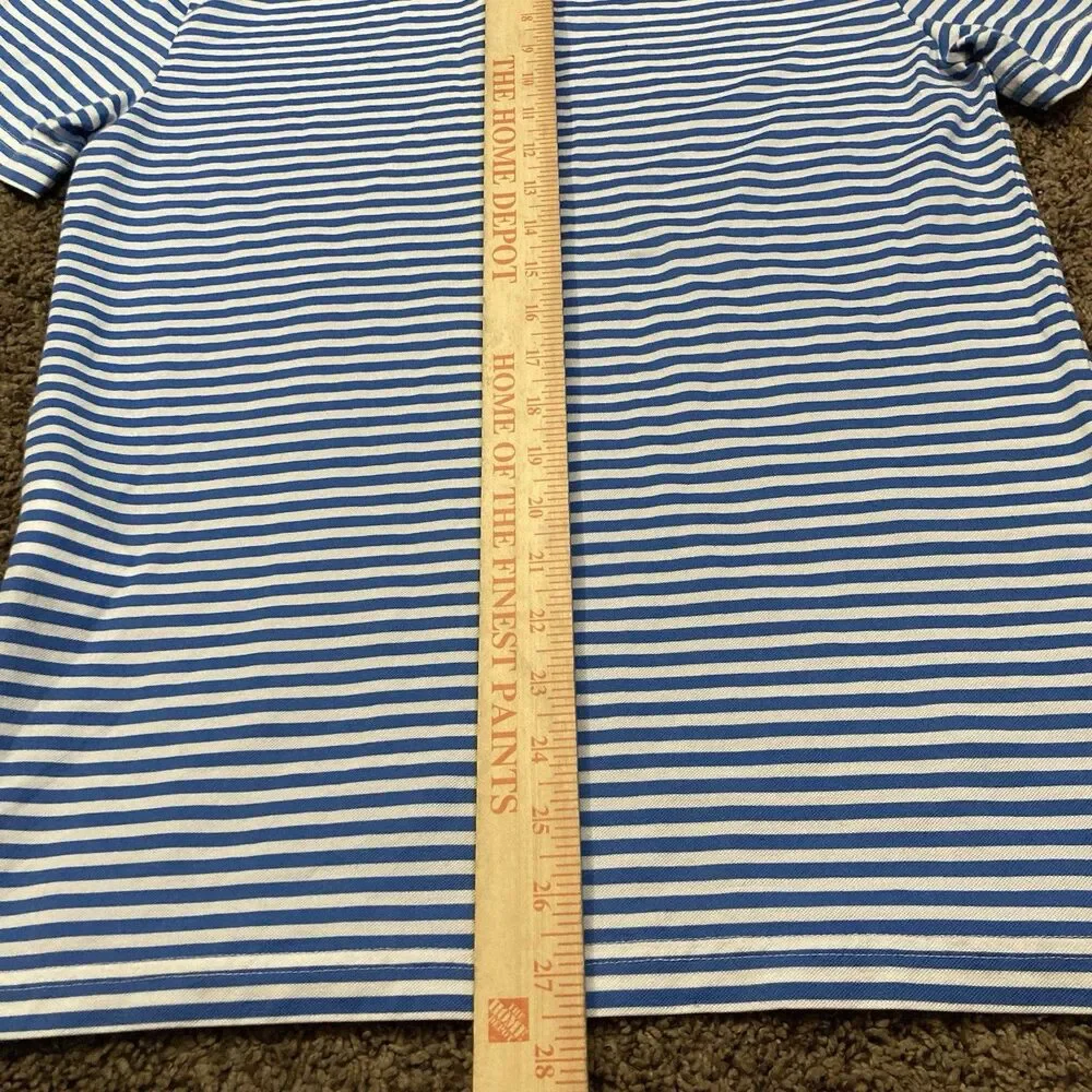 Ralph Lauren Polo Shirt Mens S Blue White Striped Pro Fit Short Sleeve Cotton